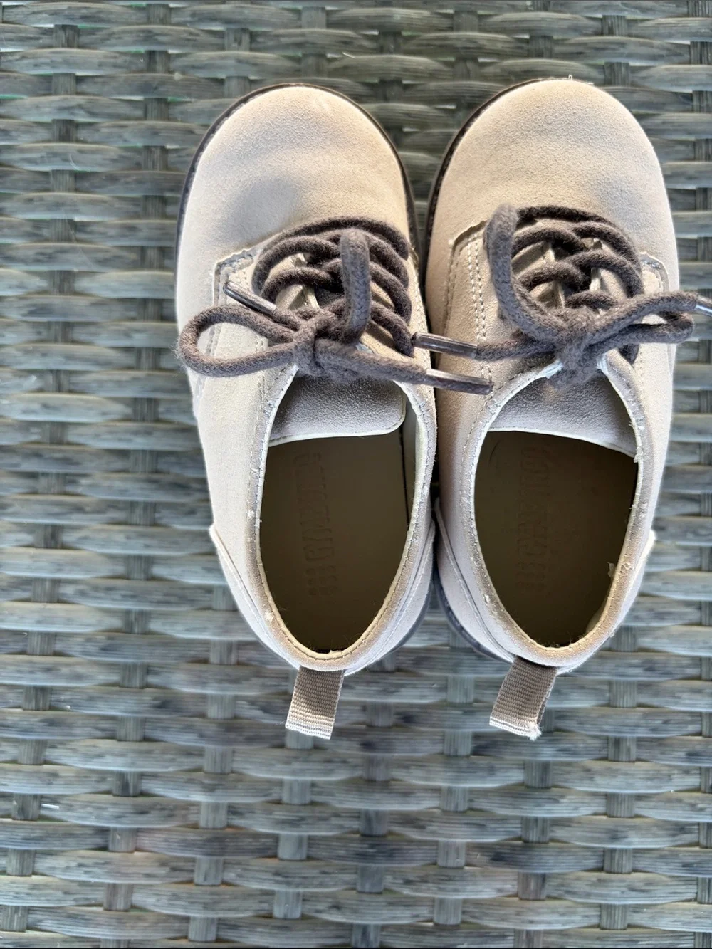 Gymboree Toddler Suede Oxford Dress Shoe Light Tan Soft Nubuck Finish Size 1